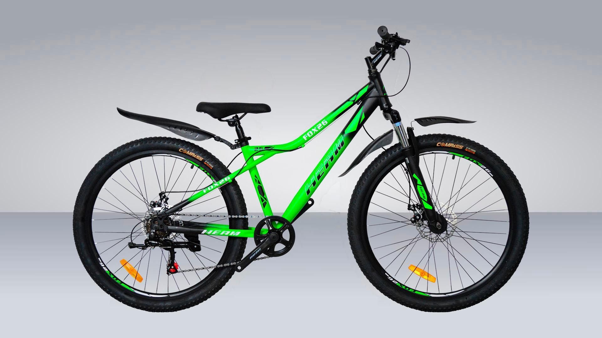 HEAM FOX 26-чёрно-зелёный Оборуд: SHIMANO
с 140-160см, с 9-15лет